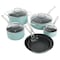 Martha Stewart Lockton 10 Piece Aluminum Nonstick Enamel Cookware Set in Mint with Lids 128939.1 - alternate 1