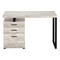 Homeroots 47" Taupe and Black Computer Desk With Three Drawers 333511 - alternate 1