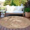 Homeroots 8' Brown And Beige Round Abstract Washable Indoor Outdoor Area Rug 609210 - alternate 3