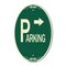 Signmission Parking with Arrow Pointing Right, 12 Inch X 18 Inch Architectural Oval, Heavy Gauge Aluminum A-OV-G-1218-24518 - alternate 1