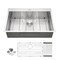 Wrightmaster 33 in. Drop-In Single Bowl 16-Gauge Gunmetal Stainless Steel Workstation Kitchen Sink w/Accessories ZOR-71302 - alternate 1