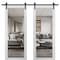 Sartodoors Sturdy Double Barn Door, Lucia 2666 White Silk with Clear Glass and Aluminum Strips, 13FT Rail Han LUCIA2666DB-WS-36 x 80 - alternate 1