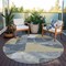 Homeroots 8' Gray And Gold Round Geometric Washable Indoor Outdoor Area Rug 617916 - alternate 6