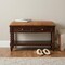Homeroots 35in Brown Genuine Leather and Solid Wood Upholstered Storage Bench With Shelves 723440 - alternate 5