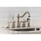 Kingston Brass Double-Handle Widespread Kitchen Faucet with Brass Sprayer, Antique Brass KB1793BEXBS - alternate 3