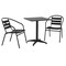 Flash Furniture Lila 23.5'' Black Square Aluminum Indoor-Outdoor Table Set w/2 Black Slat Back Chairs TLH-ALUM-24SQ-017BK2-GG - alternate 1
