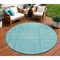 Homeroots 8' Turquoise And Ivory Round Geometric Washable Indoor Outdoor Area Rug 600866 - alternate 1