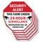 Signmission Security Alert This Farm Under 24 H, 4 inch X 4 inch, Vinyl Decal, 5PK OC-D-5PACK-4-329 - alternate 1