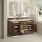 James Martin Vanities Lorelai 60" Dbl Vanity, Mid-Century Walnut, w/3 CM Siberian Silestone Top w/FreePower WirelessCharger 424-V60D-WLT-FSFR - alternate 5