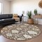 Homeroots 8' Brown Gray And Ivory Round Damask Washable Indoor Outdoor Area Rug 599402 - alternate 2