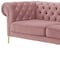 Homeroots 91" Rust Velvet Chesterfield Solid Wood Sofa 543958 - alternate 4