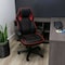 Elama High Back Adjustable Faux Leather Office Chair in Black and Red Trim ELM-F-001 - alternate 3