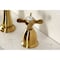 Kingston Brass Double-Handle Widespread Kitchen Faucet, Brushed Brass KB1797BEXLS - alternate 4