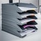 Durable Office Products VARICOLOR 5-Compartment Stackable Plastic Letter Tray Set, Letter to Folio Size, Anthracite Gray 770557 - alternate 7