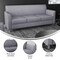 Flash Furniture HERCULES Diplomat Gray LeatherSoft Sofa with Clean Line-Stitched Frame and Chrome Legs BT-827-3-GY-CHR-GG - alternate 4