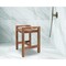 Homeroots 21" X 20" Brown Solid Wood Rectangular Shower Bench 383360 - alternate 4