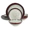 Elama Samara 12 Piece Stoneware Dinnerware Set in Red and Off White ELM-SAMARAR - alternate 1