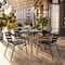 Flash Furniture Lila  Black Metal Restaurant Stack Chair with Aluminum Slats, PK4 4-TLH-017C-BK-GG - alternate 7
