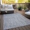 Homeroots 9' X 12' Gray Charcoal And Silver Striped Washable Indoor Outdoor Area Rug 583430 - alternate 4