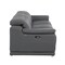 Homeroots 107" Dark Gray Italian Leather Reclining Metal USB Sofa 720288 - alternate 5