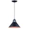 Vaxcel Outland 1 Light Black Gold Farmhouse Outdoor Barn Dome Pendant T0349 - alternate 1