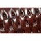 Homeroots 69in Brown And Walnut Top Grain Leather Curved Loveseat and Toss Pillows 515718 - alternate 3