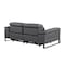 Homeroots 77in Dark Gray and Black Italian Leather Power Reclining Loveseat 720500 - alternate 4