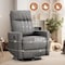 Simple Deluxe Rocking Recliner Chair with Large Footrest, Stain-Resistant Faux Leather Recliner Rocker, Single So 3A88CHAIR6084GRY01 - alternate 3