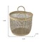 Homeroots Set of Three Light Brown Wicker Basket, 3PK 392169 - alternate 2