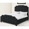 Homeroots Black Solid Wood King Tufted Upholstered Velvet Bed with Nailhead Trim 544915 - alternate 1