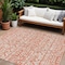 Homeroots 9' X 12' Coral And Ivory Southwestern Washable Indoor Outdoor Area Rug 594164 - alternate 1