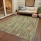 Homeroots 9' X 12' Artichoke Green And Ivory Striped Washable Indoor Outdoor Area Rug 609028 - alternate 5