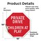 Signmission Private Drive Children at Play, 18 Inch X 18 Inch, Vinyl Decal OC-D-18-35 - alternate 2