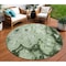 Homeroots 8' Artichoke Green And Emerald Round Abstract Washable Indoor Outdoor Area Rug 577153 - alternate 1