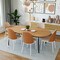 Leisuremod Tule Dining Side Chair with Velvet Seat and White Powder-Coated Steel Frame, Natural Wood/Brown TWCNW18BR - alternate 4