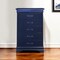 Homeroots 16" Blue Solid Wood Five Drawer Chest With LED Lighting 482389 - alternate 2