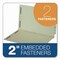 Pendaflex Colored Pressboard End Tab Fastener Folder, Straight Tab, Exp 2", 2 Fasteners, Legal, Lt Green, 25PK 47715GW - alternate 3