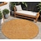 Homeroots 8' Orange Gray And Ivory Round Polka Dot Washable Indoor Outdoor Area Rug 599066 - alternate 1