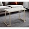 Homeroots 44" White and Gold Faux Marble And Iron Sled Coffee Table 286331 - alternate 3