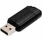 Verbatim Pinstripe USB 2.0 Flash Drive, 64 GB, Black, 10PK 70901 - alternate 1