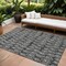 Homeroots 9' X 12' Black Gray And Ivory Geometric Washable Indoor Outdoor Area Rug 583328 - alternate 1