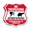 Signmission No Trespassing Shield Sign This Property, 12 inch X 12 inch, Plastic Sign, 2PK SHI-P-2PACK-12-409 - alternate 1