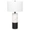 Homeroots 24" Black and White Marble and Metal Cylinder Table Lamp With White Drum Shade 546090 - alternate 3