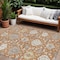 Homeroots 9' X 12' Copper Ivory And Gray Damask Washable Indoor Outdoor Area Rug 599410 - alternate 1