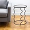 Homeroots 24" Black Mirrored Glass and Steel Round Abstract End Table 556527 - alternate 1