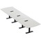 Skutchi Designs 16ft Conference Table W/ Power Unit | 16 Person Modular Arc Rectangle Meeting Table | Harmony Series HAR-AREC-48X192-T.BK-U779-EBLK - alternate 1