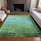 Homeroots 8' X 10' Green And Teal Blue Striped Washable Indoor Outdoor Area Rug 610886 - alternate 3