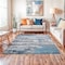 World Rug Gallery Distressed Abstract Watercolor Area Rug 6 ft 6 in x 6 ft 6 in Square Blue 928BLUE6SQ - alternate 1