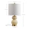 Jonathan Y Daphne 20 in. Contemporary Transitional Metal/Glass Ribbed Gourd LED Table Lamp, Ivory/Brass Gold JYL1099G - alternate 5
