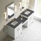 James Martin Vanities Bellshire 84" Dual Vanity Set w/24" Make-Up Counter, Bright White w/3 cm Parisien Bleu Silestone Top 660-VMC84-BW-3PBL - alternate 3